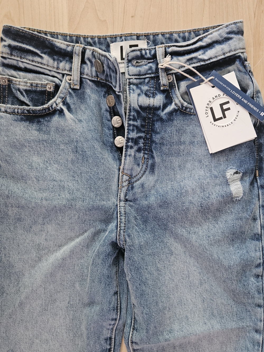 NWT Lovers And Friends Button Up Reece High Rise Slim Straight Jeans Sz 23
